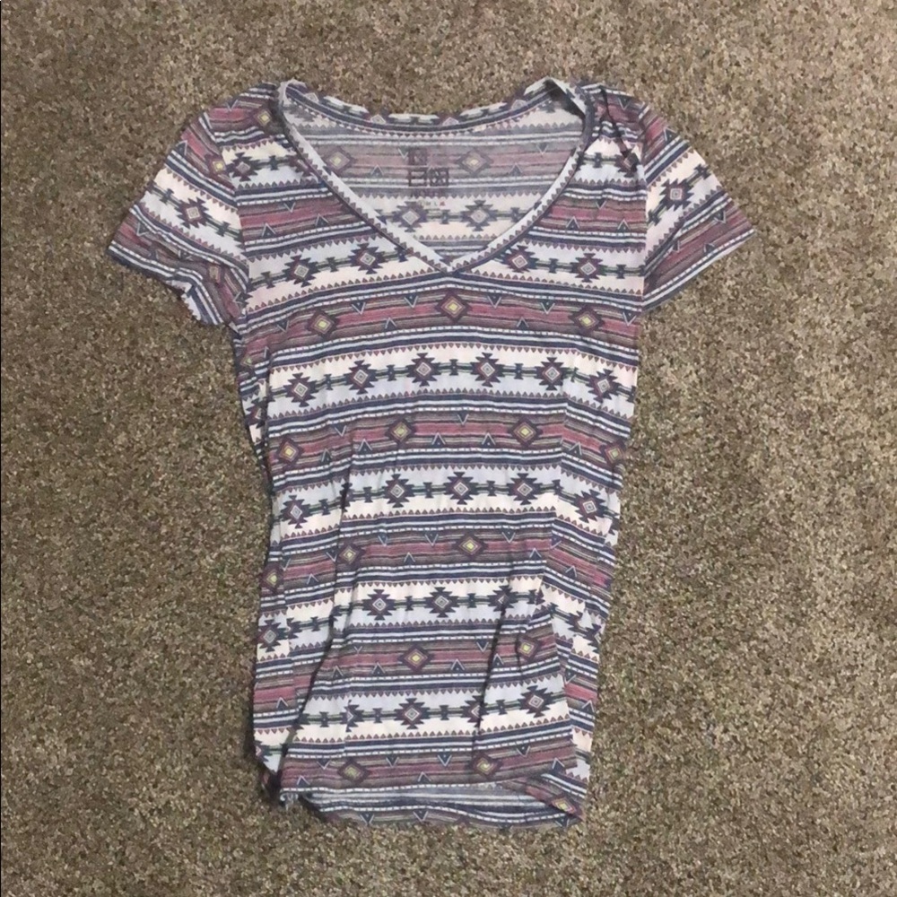 Nollie Multicolor Tribal V-Neck Tee